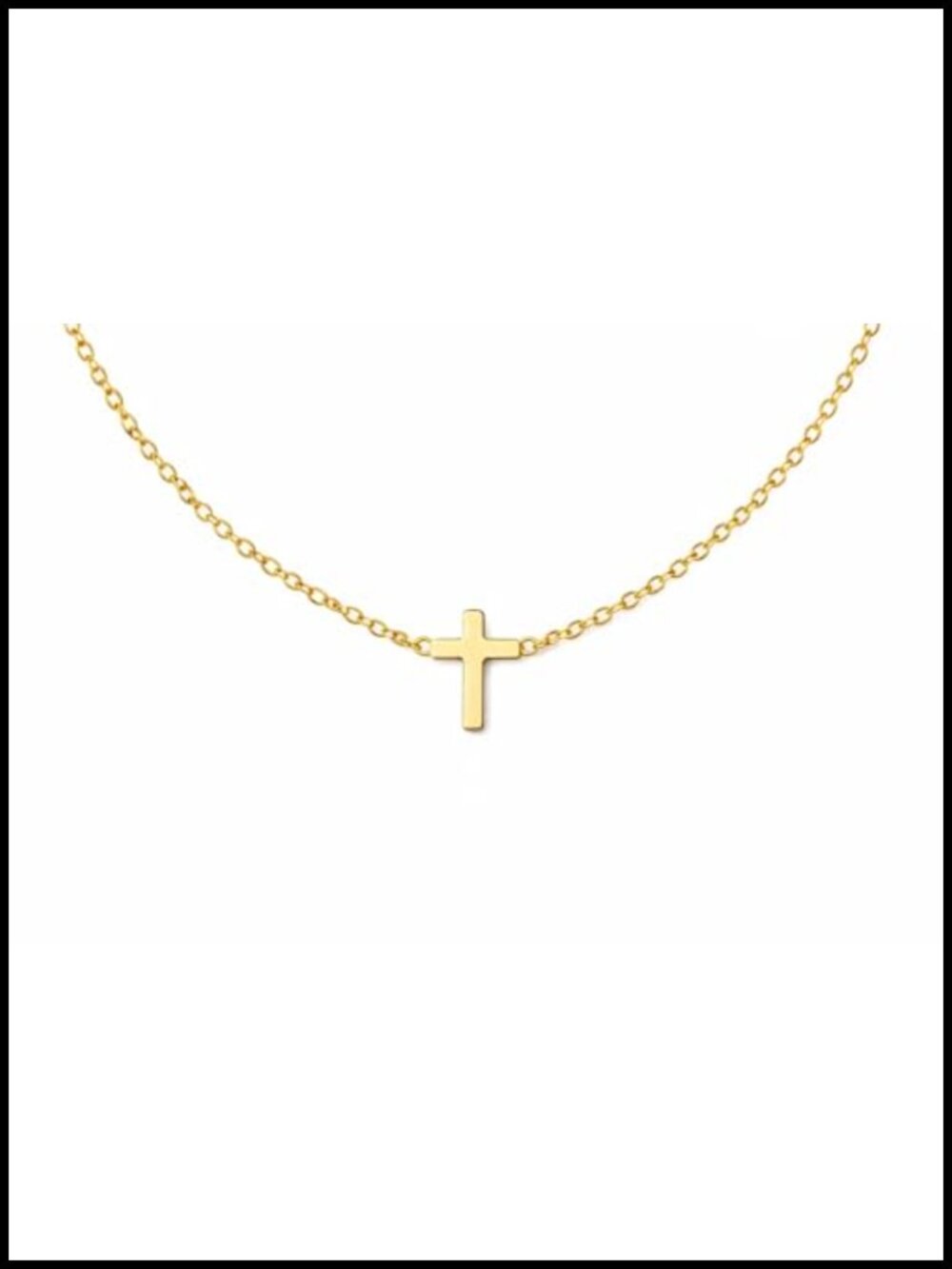 14k Gold Cross Necklace Dainty Pendant 18+2 Chain